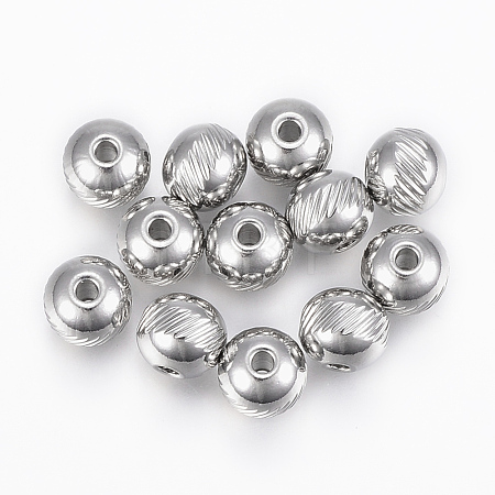 Tarnish Resistant 304 Stainless Steel Beads STAS-G154-36-8mm-1