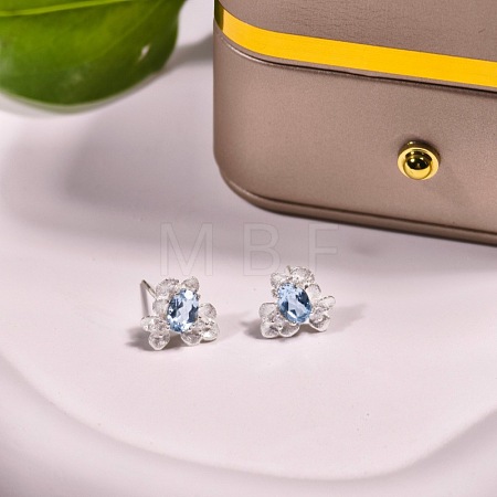 925 Sterling Silver Cubic Zirconia Stud Earrings FS-WGAB3DC-18-1