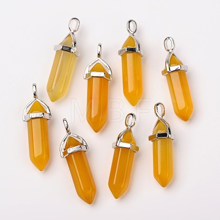 Natural Agate Double Terminated Pointed Pendants G-F295-05F-1