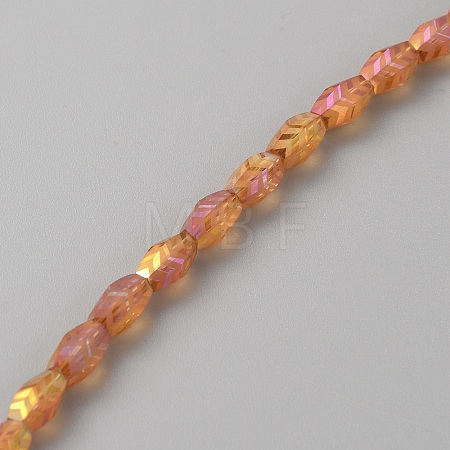 Transparent Electroplate Glass Beads EGLA-TAC0005-01A-1