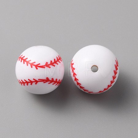 Sport Theme Opaque Resin Beads X1-RESI-TAC0016-06A-1