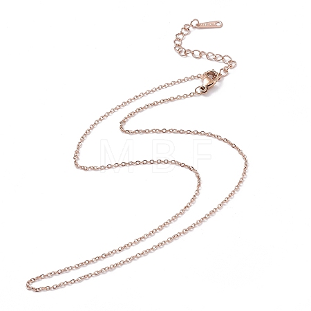 Ion Plating(IP) 304 Stainless Steel Cable Chain Necklace for Men Women STAS-G299-04RG-1