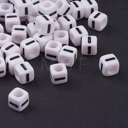 Acrylic Horizontal Hole Letter Beads PL37C9129-I-1