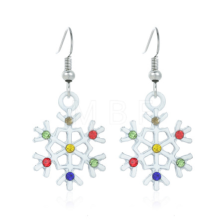 Snowflake Alloy Enamel Dangle Earrings FS-WGD9918-15-1