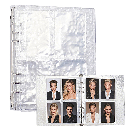 1 Bag Textured PP Plastic Photo Album with 10Pcs 4-Pocket Sleeves AJEW-GA0011-17-1