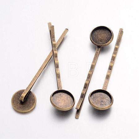 Antique Bronze Iron Hair Bobby Pin Findings X-IFIN-Q101-5-NF-1