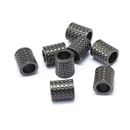 Rack Plating Brass European Beads KK-O125-07B-1