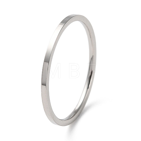 Non-Tarnish 304 Stainless Steel Simple Plain Band Finger Ring for Women Men High Polished RJEW-F152-05P-1