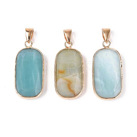 Natural Flower Amazonite Pendants G-N349-03E-G-1