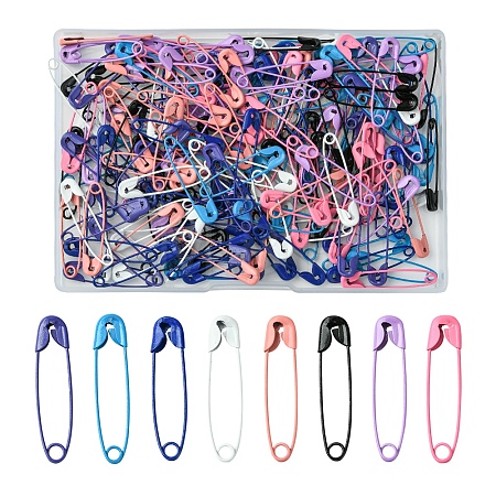 200Pcs 8 Colors Iron Safety Pins FIND-FS0002-78-1