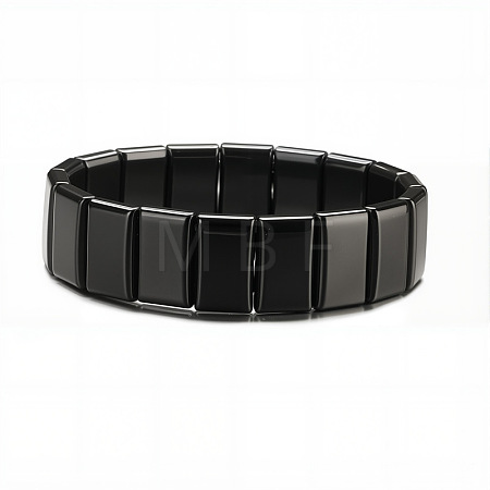 Non-magnetic Synthetic Hematite Beaded Stretch Bracelets for Men FS-WG73B41-05-1