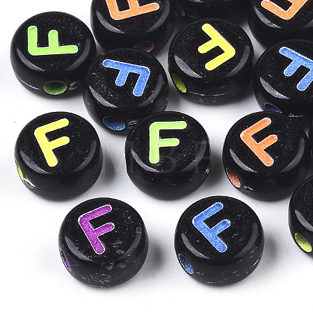 Opaque Black Acrylic Beads MACR-N008-17F-1