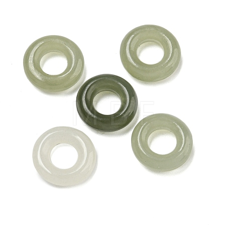 Natural Nephrite Jade/Hetian Jade Ring Charms G-H036-05-1