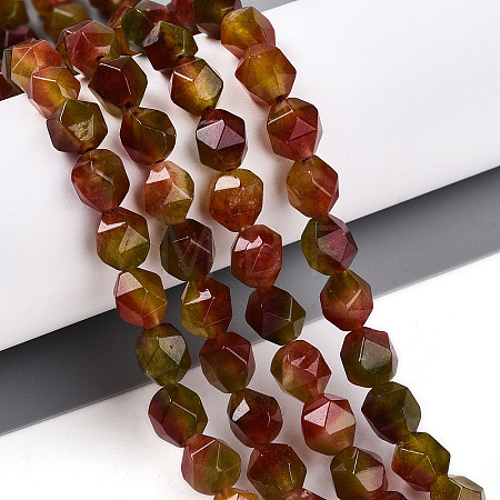 Dyed Natural White Jade Beads Strands G-T139-8mm-45H-1