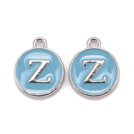 Platinum Plated Alloy Enamel Charms X-ENAM-S118-04Z-P-1