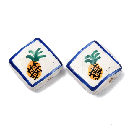 Fruits Hand Painted Handmade Porcelain Beads LAMP-D303-06E-06-1