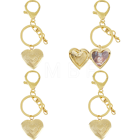 4Pcs Brass Locket Pendant Decorations KEYC-HS00021-1