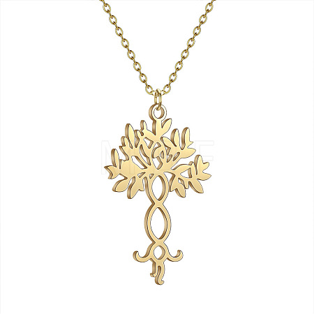 304 Stainless Steel Laser Cut Pendant Necklaces FS-WGA4904-29-1