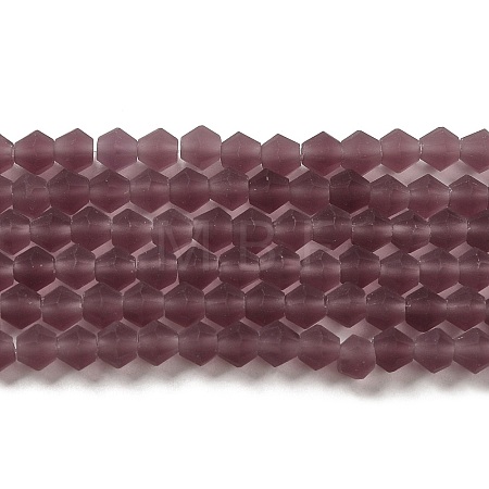 Imitate Austrian Crystal Frosted Glass Beads Strands GLAA-F029-TM4mm-B04-1