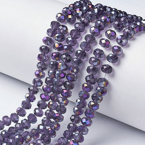 Electroplate Transparent Glass Beads Strands EGLA-A034-T4mm-F09-1