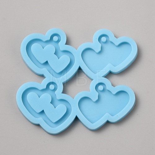 Heart Pendant DIY Silicone Molds AJEW-TAC0014-04-1