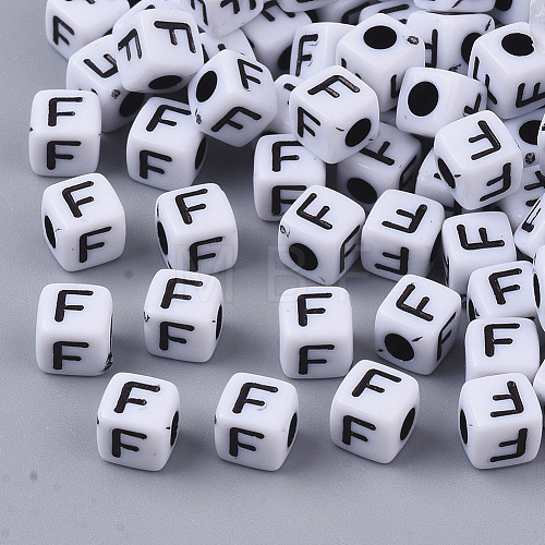 White Opaque Acrylic Beads MACR-R869-02F-1