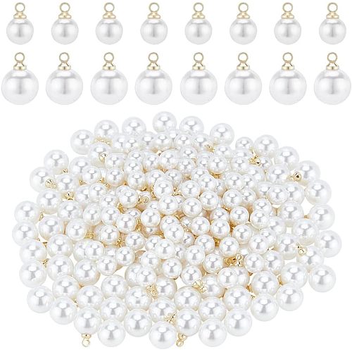  200Pcs 2 Style ABS Plastic Imitation Pearl Pendants KY-NB0001-44-1