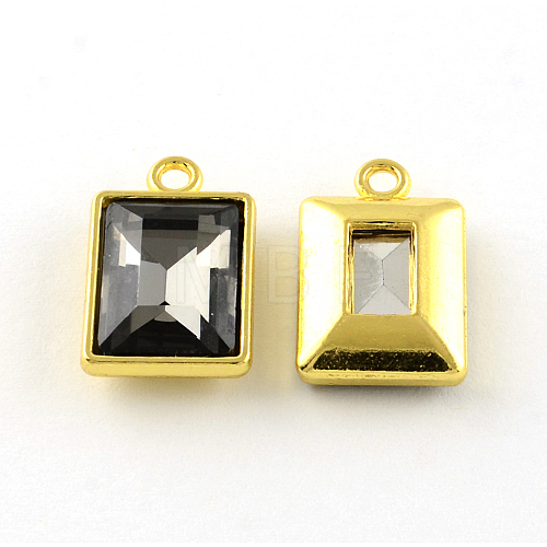Rectangle Faceted Glass Pendants TIBE-Q050-190C-LF-1