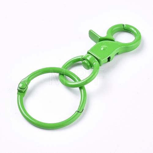Baking Painted Alloy Swivel Keychain Clasp Findings KEYC-WH0016-40A-1