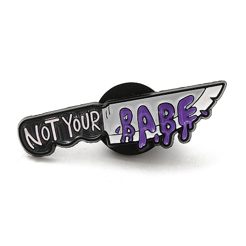 Knife with Word Not Your Babe Enamel Pins JEWB-M029-06A-EB-1