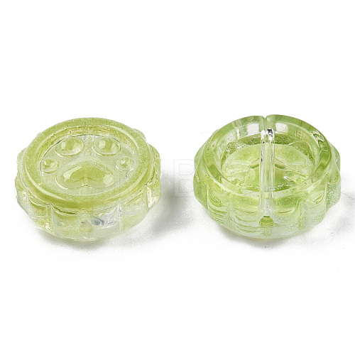 Transparent Spray Painted Glass Beads GLAA-N035-037-C03-1