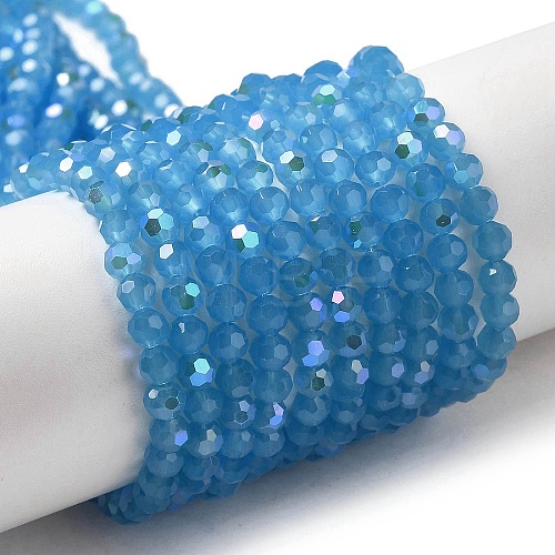 Imitation Jade Glass Beads Strands X-EGLA-A035-J4mm-L07-1