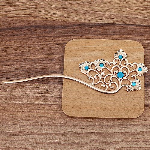 Ancient Style Alloy with Enamel Hair Stick Finding PW-WG6469D-06-1