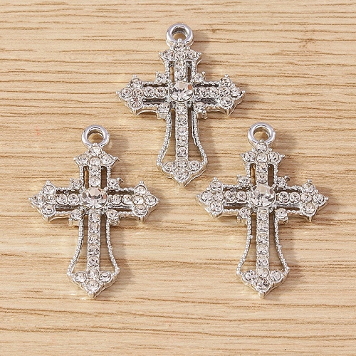 Alloy Rhinestone Pendants PW-WG6DB2D-02-1