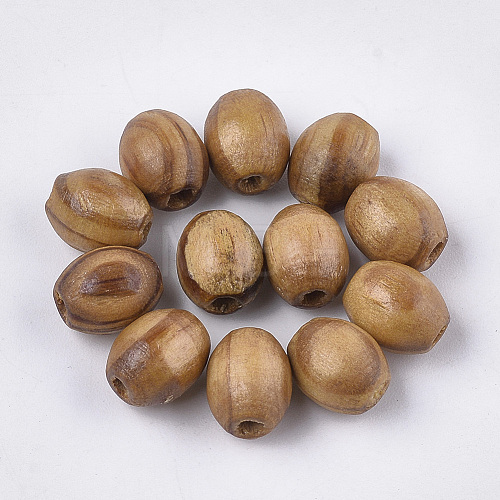 Pine Natural Wood Beads WOOD-S053-10-1