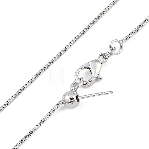 1mm Rack Plating Brass Box Chain Adjustable Slider Necklaces for Women Men MAK-L044-56P-1