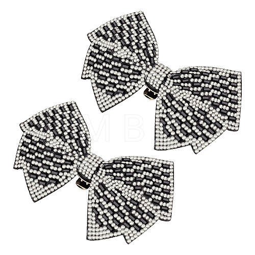 SUPERFINDINGS 2Pcs Cloth with Rhinestone Shoe Buckle Clips FIND-FH0008-78B-1