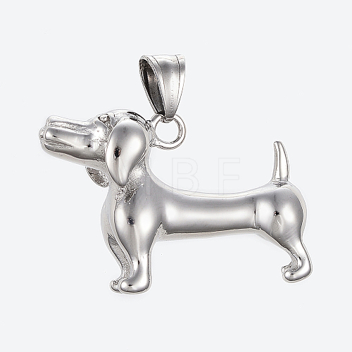 Tarnish Resistant 304 Stainless Steel Puppy Pendants X-STAS-G175-19P-1