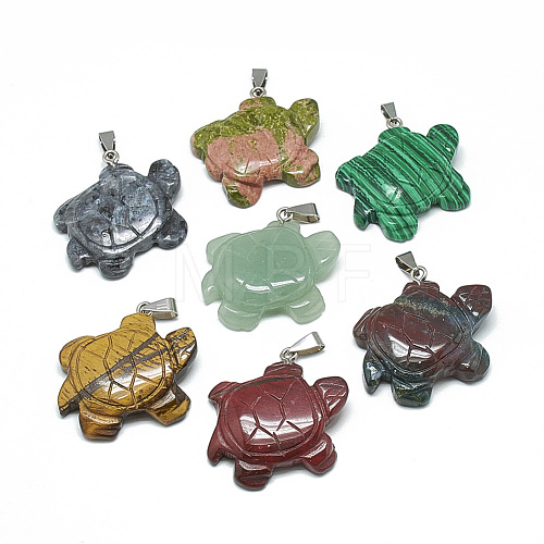 Natural & Synthetic Mixed Stone Pendants G-T091-M-1