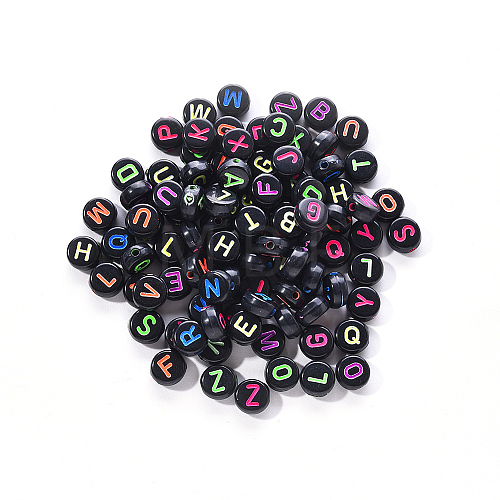 Craft Black Acrylic Beads SACR-YW0001-06-1