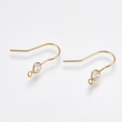 Brass Earring Hooks KK-T038-249G-1