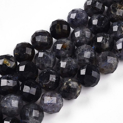 Natural Cordierite/Iolite/Dichroite Beads Strands G-S345-8mm-27-1