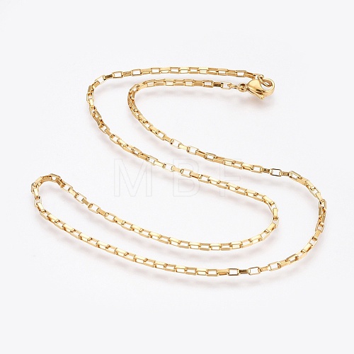 304 Stainless Steel Box Chain Necklaces NJEW-F248-22B-G-1