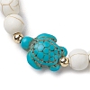 4Pcs Round Natural Amazonite & Lava Rock & Synthetic Turquoise Beaded Stretch Bracelets BJEW-JB10269-3