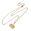 Halloween 304 Stainless Steel Hollow Floral Pumpkin Pendant Cable Chain Necklaces for Men Women NJEW-K308-09G-4
