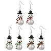 Christmas Handmade Lampwork Dangle Earrings EJEW-JE07516-3