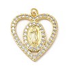 Brass Micro Pave Cubic Zirconia Pendants KK-E068-VB097-3