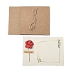 Dried Rose Paper Thank You Greeting Cards AJEW-K043-01B-2