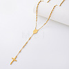 Vintage 304 Stainless Steel Round Rosary Bead Necklaces JJ1873-4-1