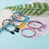 Polymer Clay Heishi Beads Stretch Charm Bracelets BJEW-JB05767-2